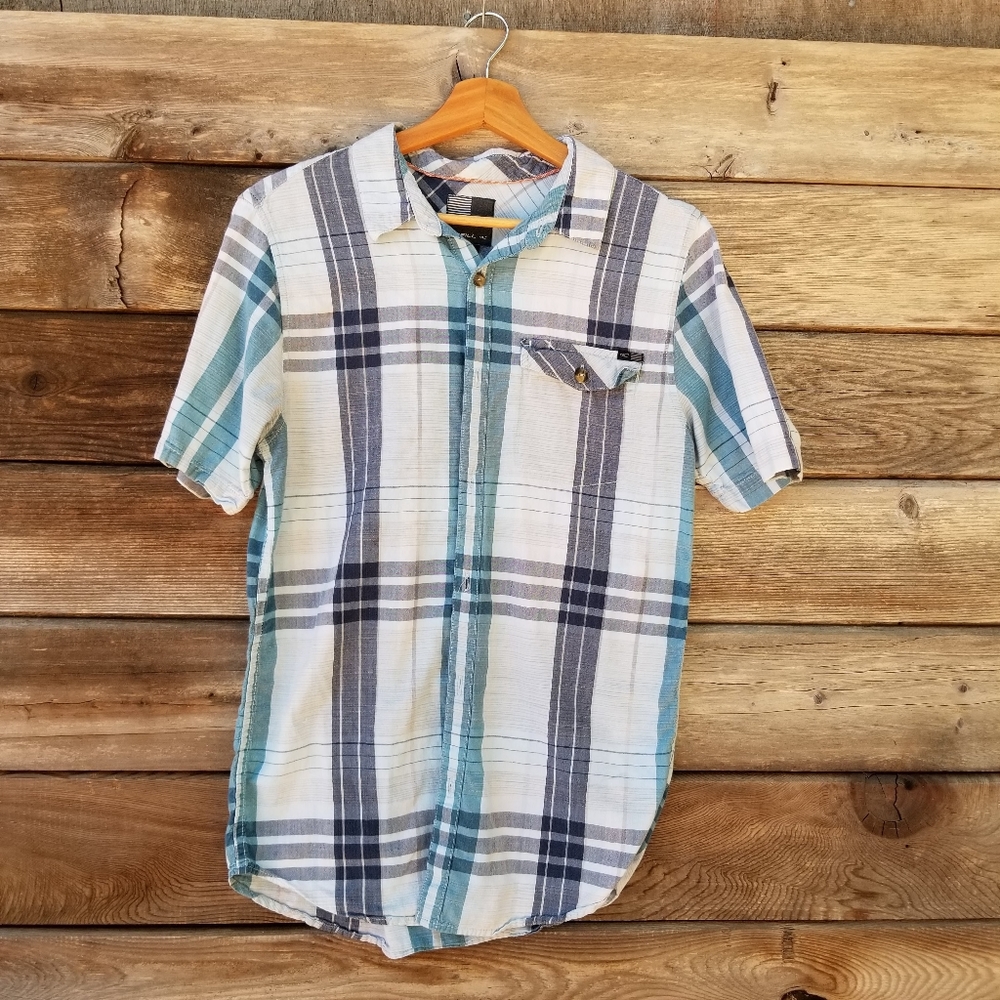 O'Neill Men's Small Short Sleeve Button Shirt Stripes